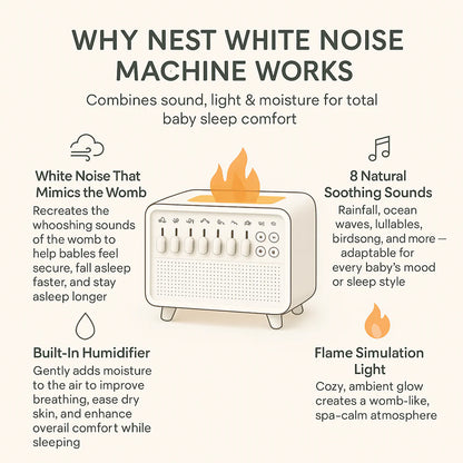 Comfera™ Flame Air Diffuser White Noise Sleep Machine