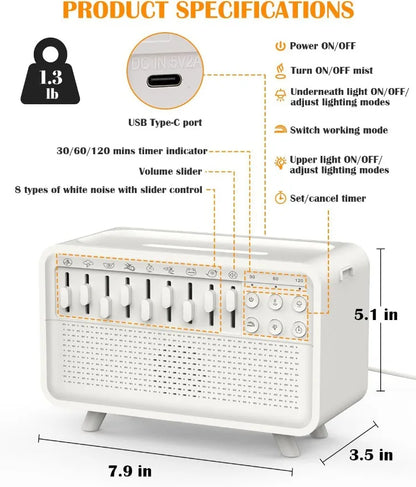 Comfera™ Flame Air Diffuser White Noise Sleep Machine